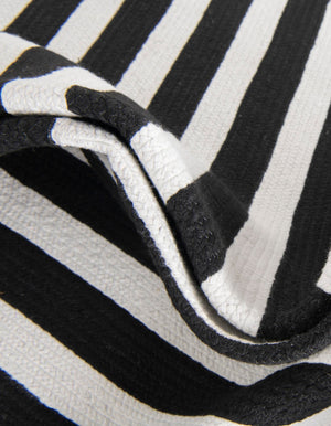 Washable Black and White 7' 10 x 7' 10 Eco Verse Indoor Outdoor Washable Round Area Rug Easy to Clean Stain Resistant & Durable Weather Resistant for Patio, Deck, Terrace, Balcony, Porch 100% PET Polyester (Recycled Plastic Bottles) for Sale at Rug Engine