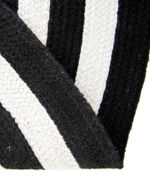 Washable Black and White 10' x 10' Eco Verse Indoor Outdoor Washable Round Area Rug Easy to Clean Stain Resistant & Durable Weather Resistant for Patio, Deck, Terrace, Balcony, Porch 100% PET Polyester (Recycled Plastic Bottles) for Sale at Rug Engine