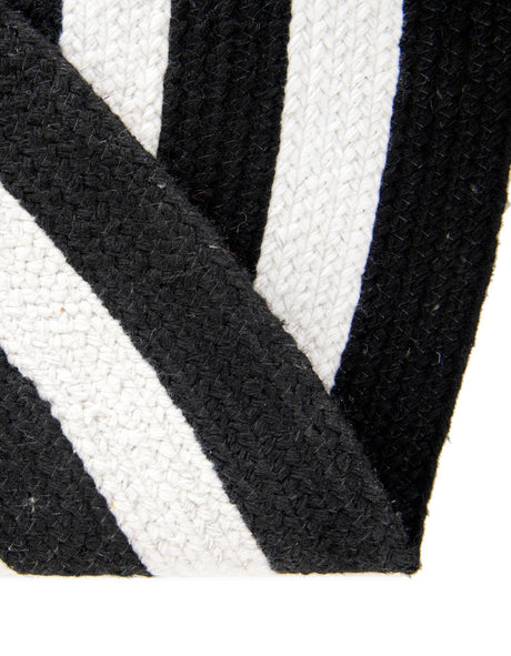 Washable Black and White 3' 3 x 3' 3 Eco Verse Indoor Outdoor Washable Round Area Rug Easy to Clean Stain Resistant & Durable Weather Resistant for Patio, Deck, Terrace, Balcony, Porch 100% PET Polyester (Recycled Plastic Bottles) for Sale at Rug Engine