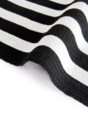 Washable Black and White 3' 3 x 3' 3 Eco Verse Indoor Outdoor Washable Round Area Rug Easy to Clean Stain Resistant & Durable Weather Resistant for Patio, Deck, Terrace, Balcony, Porch 100% PET Polyester (Recycled Plastic Bottles) for Sale at Rug Engine
