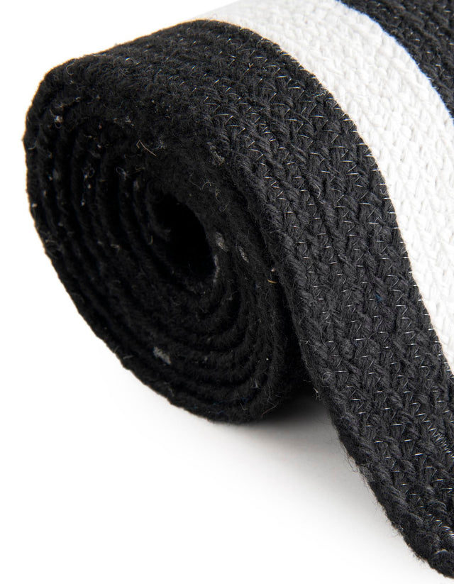 Washable Black and White 10' x 10' Eco Verse Indoor Outdoor Washable Round Area Rug Easy to Clean Stain Resistant & Durable Weather Resistant for Patio, Deck, Terrace, Balcony, Porch 100% PET Polyester (Recycled Plastic Bottles) for Sale at Rug Engine