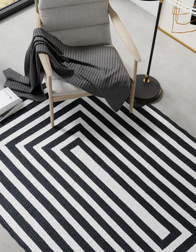 Washable Black and White 2' 2 x 3' 1 Eco Verse Indoor Outdoor Washable Rectangle Area Rug Easy to Clean Stain Resistant & Durable Weather Resistant for Patio, Deck, Terrace, Balcony, Porch 100% PET Polyester (Recycled Plastic Bottles) for Sale at Rug Engine