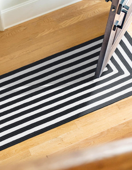 Washable Black and White 2' x 4' 1 Eco Verse Indoor Outdoor Washable Runner Area Rug Easy to Clean Stain Resistant & Durable Weather Resistant for Patio, Deck, Terrace, Balcony, Porch 100% PET Polyester (Recycled Plastic Bottles) for Sale at Rug Engine