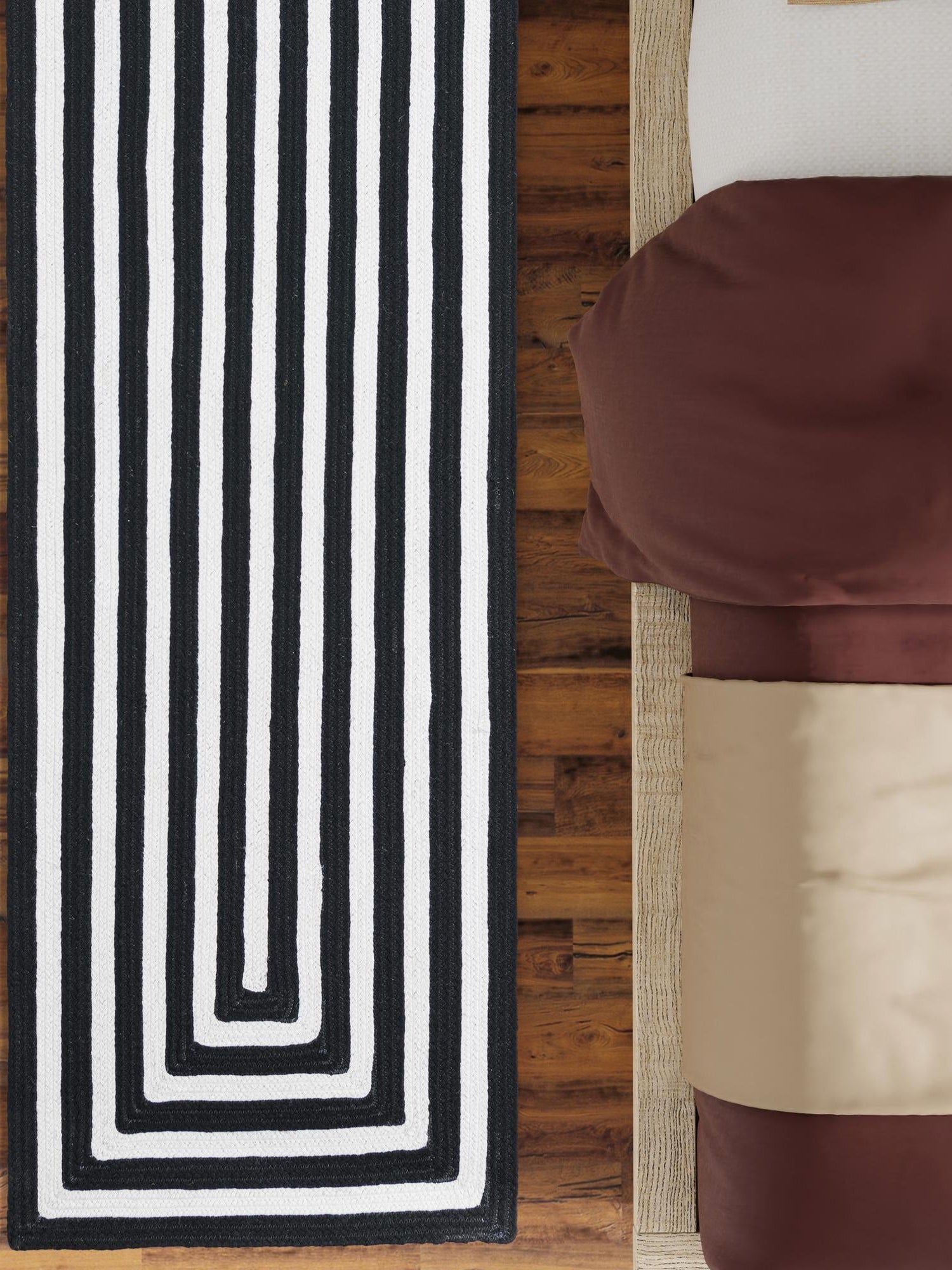 Washable Black and White 2' x 6' 1 Eco Verse Indoor Outdoor Washable Runner Area Rug Easy to Clean Stain Resistant & Durable Weather Resistant for Patio, Deck, Terrace, Balcony, Porch 100% PET Polyester (Recycled Plastic Bottles) for Sale at Rug Engine