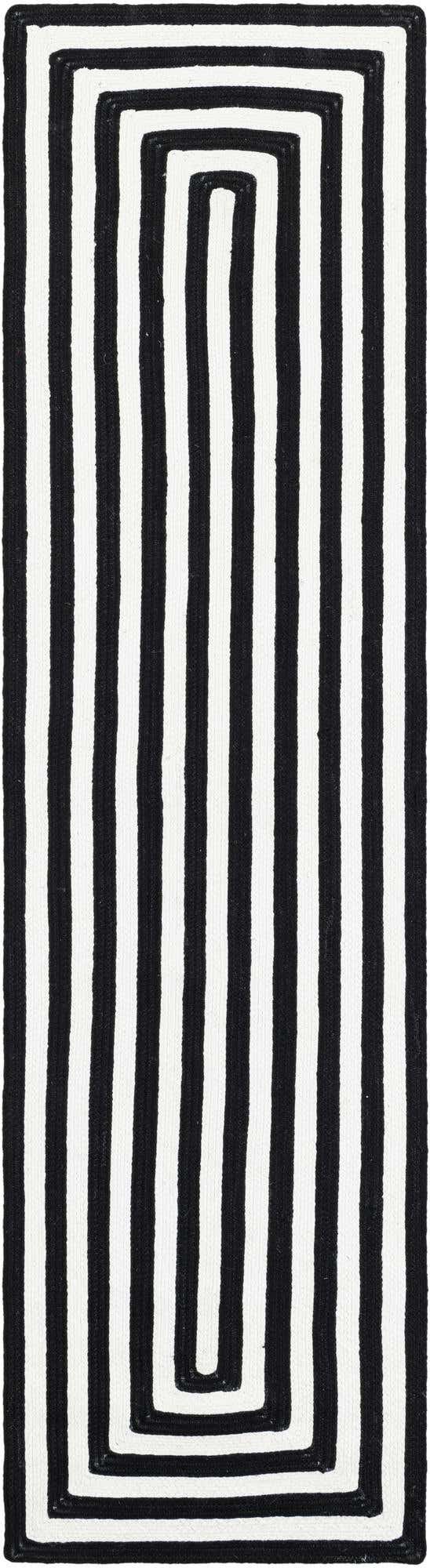 Washable Black and White 2' x 8' Eco Verse Indoor Outdoor Washable Runner Area Rug Easy to Clean Stain Resistant & Durable Weather Resistant for Patio, Deck, Terrace, Balcony, Porch 100% PET Polyester (Recycled Plastic Bottles) for Sale at Rug Engine