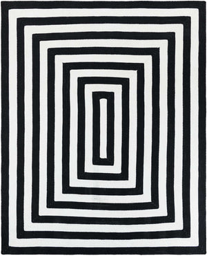 Washable Black and White 7' 10 x 10' Eco Verse Indoor Outdoor Washable Rectangle Area Rug Easy to Clean Stain Resistant & Durable Weather Resistant for Patio, Deck, Terrace, Balcony, Porch 100% PET Polyester (Recycled Plastic Bottles) for Sale at Rug Engine