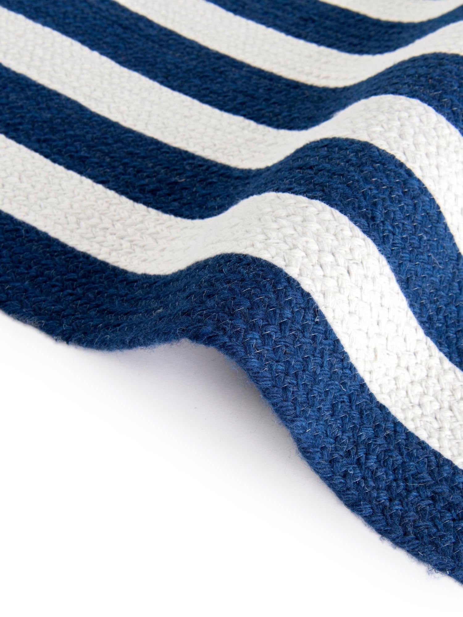 Washable Navy Blue and White 3' 3 x 3' 3 Eco Verse Indoor Outdoor Washable Round Area Rug Easy to Clean Stain Resistant & Durable Weather Resistant for Patio, Deck, Terrace, Balcony, Porch 100% PET Polyester (Recycled Plastic Bottles) for Sale at Rug Engine