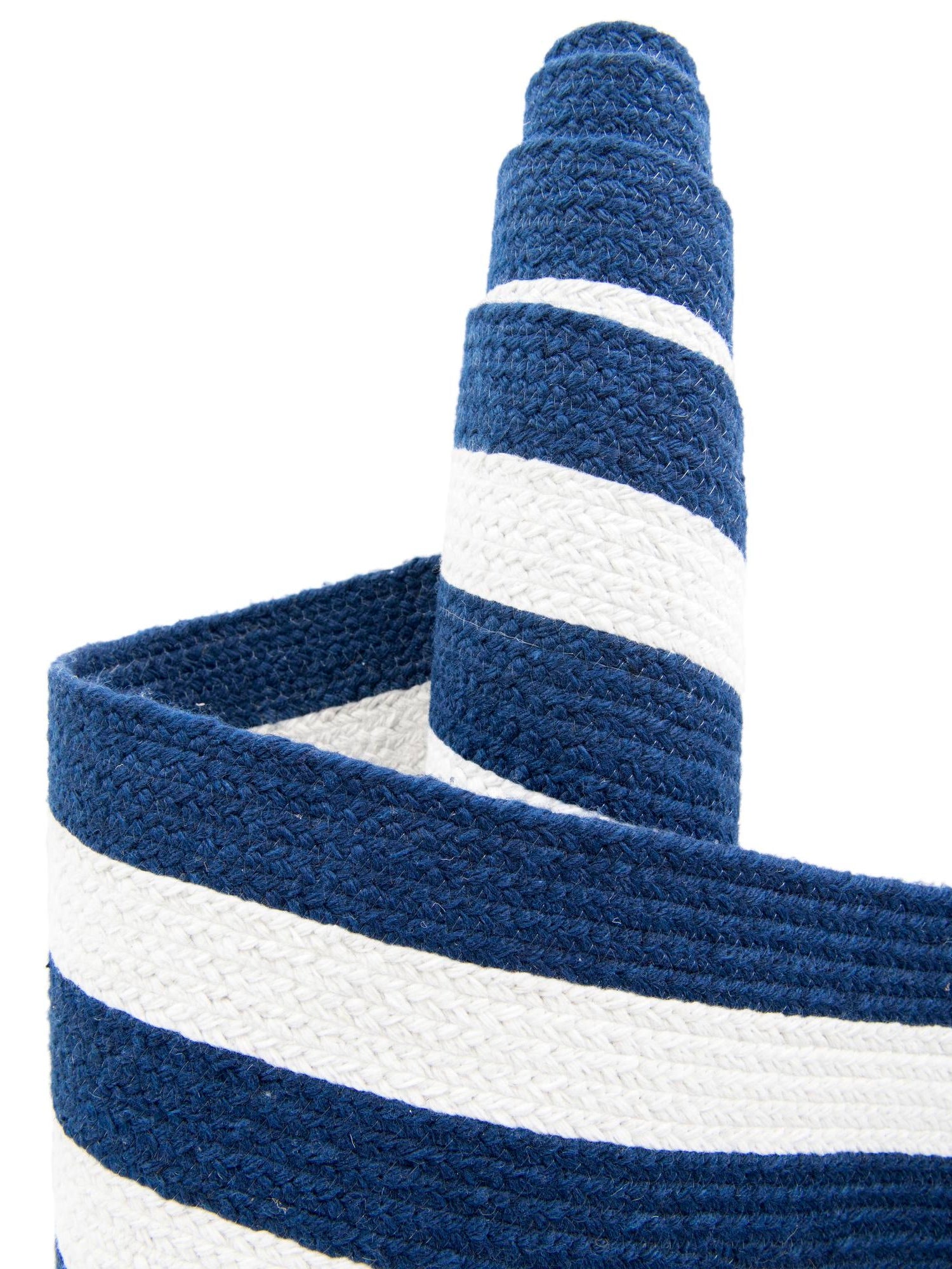 Washable Navy Blue and White 5' 3 x 5' 3 Eco Verse Indoor Outdoor Washable Round Area Rug Easy to Clean Stain Resistant & Durable Weather Resistant for Patio, Deck, Terrace, Balcony, Porch 100% PET Polyester (Recycled Plastic Bottles) for Sale at Rug Engine