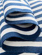 Washable Navy Blue and White 10' x 10' Eco Verse Indoor Outdoor Washable Round Area Rug Easy to Clean Stain Resistant & Durable Weather Resistant for Patio, Deck, Terrace, Balcony, Porch 100% PET Polyester (Recycled Plastic Bottles) for Sale at Rug Engine