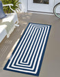 Washable Navy Blue and White 2' x 6' 1 Eco Verse Indoor Outdoor Washable Runner Area Rug Easy to Clean Stain Resistant & Durable Weather Resistant for Patio, Deck, Terrace, Balcony, Porch 100% PET Polyester (Recycled Plastic Bottles) for Sale at Rug Engine