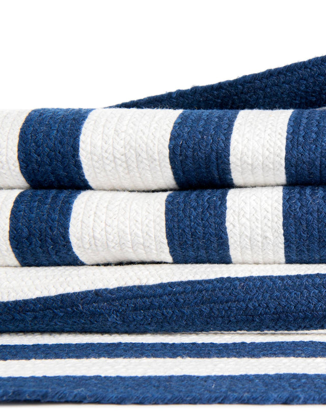 Washable Navy Blue and White 2' 7 x 10' Eco Verse Indoor Outdoor Washable Runner Area Rug Easy to Clean Stain Resistant & Durable Weather Resistant for Patio, Deck, Terrace, Balcony, Porch 100% PET Polyester (Recycled Plastic Bottles) for Sale at Rug Engine