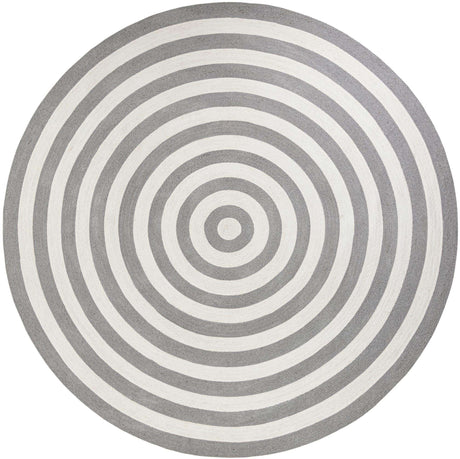 Washable Gray and White 10' x 10' Eco Verse Indoor Outdoor Washable Round Area Rug Easy to Clean Stain Resistant & Durable Weather Resistant for Patio, Deck, Terrace, Balcony, Porch 100% PET Polyester (Recycled Plastic Bottles) for Sale at Rug Engine