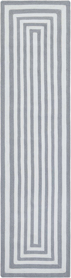 Washable Gray and White 2' 7 x 10' Eco Verse Indoor Outdoor Washable Runner Area Rug Easy to Clean Stain Resistant & Durable Weather Resistant for Patio, Deck, Terrace, Balcony, Porch 100% PET Polyester (Recycled Plastic Bottles) for Sale at Rug Engine