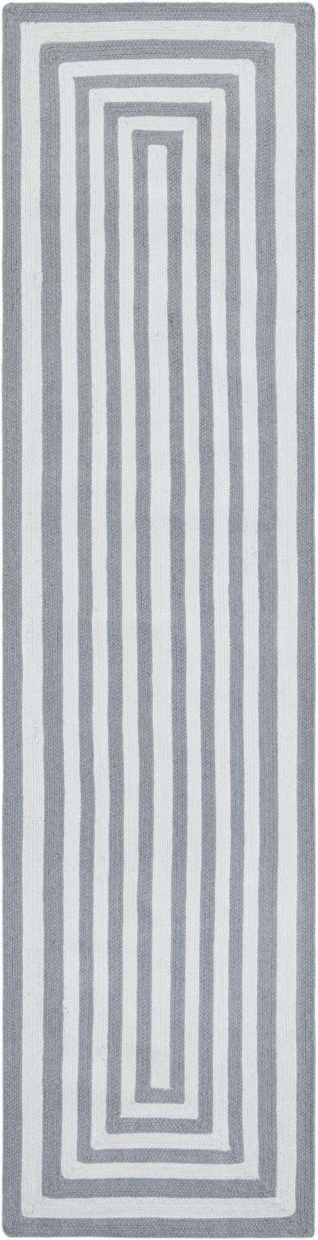 Washable Gray and White 2' 7 x 10' Eco Verse Indoor Outdoor Washable Runner Area Rug Easy to Clean Stain Resistant & Durable Weather Resistant for Patio, Deck, Terrace, Balcony, Porch 100% PET Polyester (Recycled Plastic Bottles) for Sale at Rug Engine