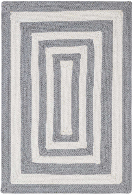 Gray and White 2' 2 x 3' 1 Eco Verse Indoor Outdoor Washable Rectangle Rug