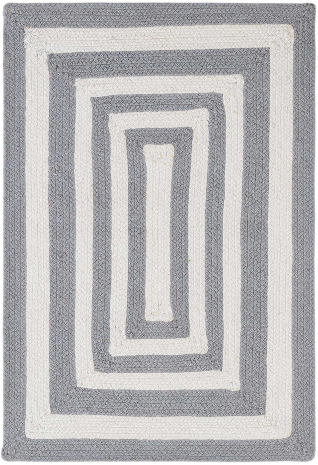 Gray and White 2' 2 x 3' 1 Eco Verse Indoor Outdoor Washable Rectangle Rug