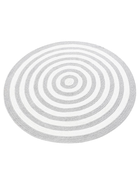 Washable Gray and White 3' 3 x 3' 3 Eco Verse Indoor Outdoor Washable Round Area Rug Easy to Clean Stain Resistant & Durable Weather Resistant for Patio, Deck, Terrace, Balcony, Porch 100% PET Polyester (Recycled Plastic Bottles) for Sale at Rug Engine
