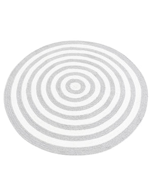 Washable Gray and White 3' 3 x 3' 3 Eco Verse Indoor Outdoor Washable Round Area Rug Easy to Clean Stain Resistant & Durable Weather Resistant for Patio, Deck, Terrace, Balcony, Porch 100% PET Polyester (Recycled Plastic Bottles) for Sale at Rug Engine