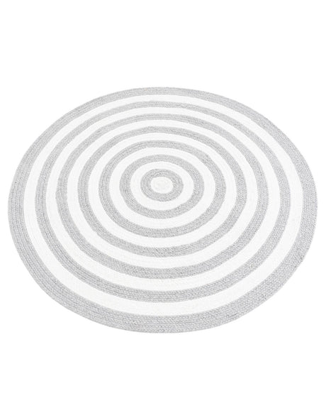 Washable Gray and White 3' 3 x 3' 3 Eco Verse Indoor Outdoor Washable Round Area Rug Easy to Clean Stain Resistant & Durable Weather Resistant for Patio, Deck, Terrace, Balcony, Porch 100% PET Polyester (Recycled Plastic Bottles) for Sale at Rug Engine