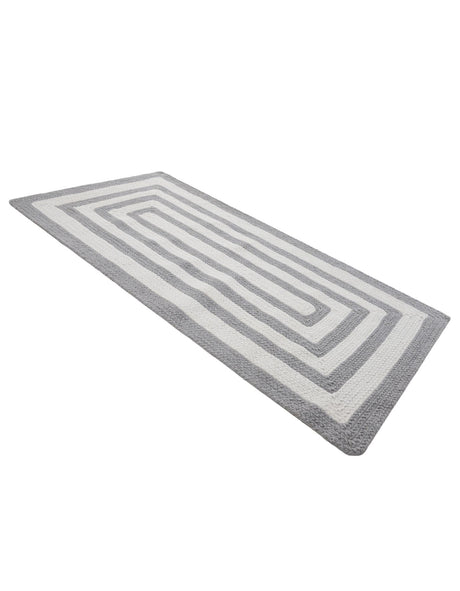 Washable Gray and White 2' x 4' 1 Eco Verse Indoor Outdoor Washable Runner Area Rug Easy to Clean Stain Resistant & Durable Weather Resistant for Patio, Deck, Terrace, Balcony, Porch 100% PET Polyester (Recycled Plastic Bottles) for Sale at Rug Engine