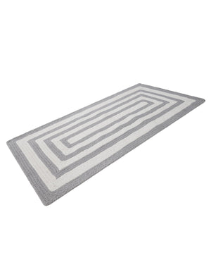 Washable Gray and White 2' x 4' 1 Eco Verse Indoor Outdoor Washable Runner Area Rug Easy to Clean Stain Resistant & Durable Weather Resistant for Patio, Deck, Terrace, Balcony, Porch 100% PET Polyester (Recycled Plastic Bottles) for Sale at Rug Engine
