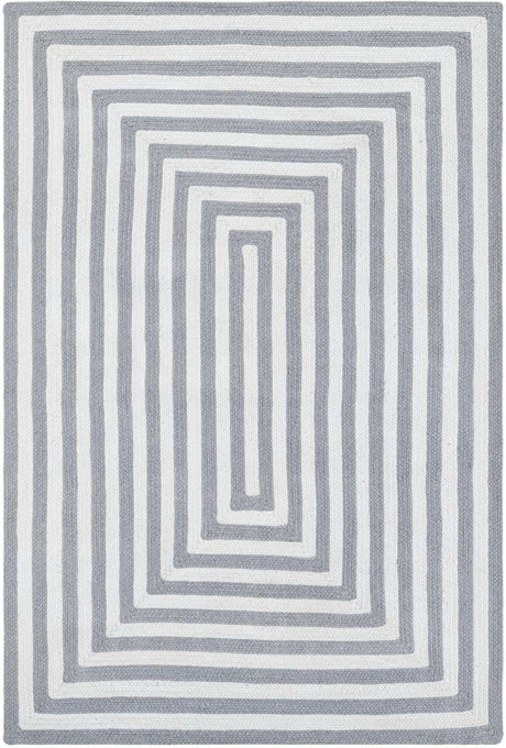 Washable Gray and White 4' 1 x 6' 1 Eco Verse Indoor Outdoor Washable Rectangle Area Rug Easy to Clean Stain Resistant & Durable Weather Resistant for Patio, Deck, Terrace, Balcony, Porch 100% PET Polyester (Recycled Plastic Bottles) for Sale at Rug Engine