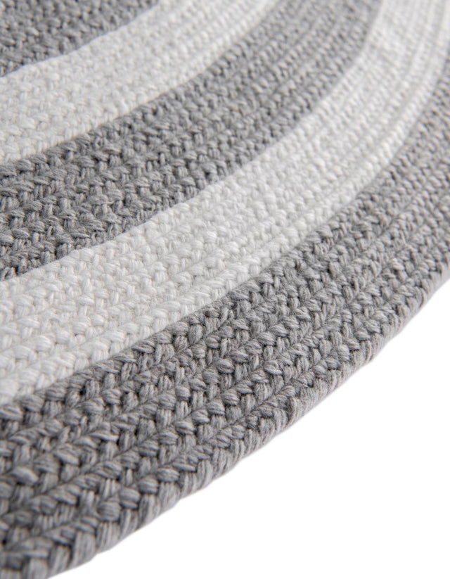 Washable Gray and White 3' 3 x 3' 3 Eco Verse Indoor Outdoor Washable Round Area Rug Easy to Clean Stain Resistant & Durable Weather Resistant for Patio, Deck, Terrace, Balcony, Porch 100% PET Polyester (Recycled Plastic Bottles) for Sale at Rug Engine