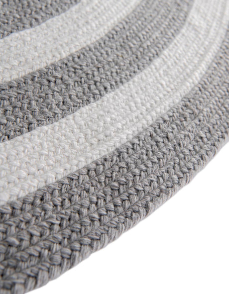 Washable Gray and White 10' x 10' Eco Verse Indoor Outdoor Washable Round Area Rug Easy to Clean Stain Resistant & Durable Weather Resistant for Patio, Deck, Terrace, Balcony, Porch 100% PET Polyester (Recycled Plastic Bottles) for Sale at Rug Engine