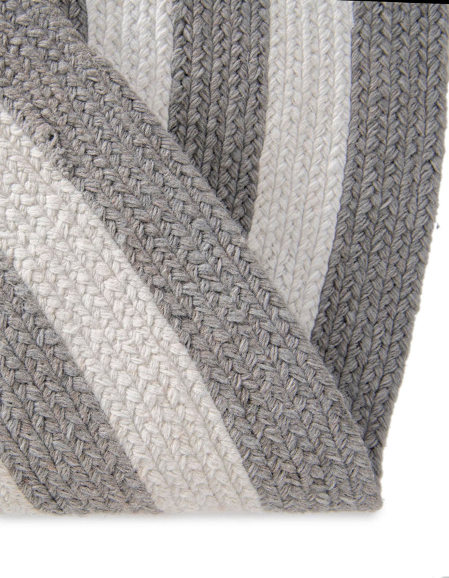 Washable Gray and White 3' 3 x 3' 3 Eco Verse Indoor Outdoor Washable Round Area Rug Easy to Clean Stain Resistant & Durable Weather Resistant for Patio, Deck, Terrace, Balcony, Porch 100% PET Polyester (Recycled Plastic Bottles) for Sale at Rug Engine
