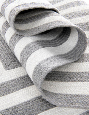 Washable Gray and White 3' 3 x 3' 3 Eco Verse Indoor Outdoor Washable Round Area Rug Easy to Clean Stain Resistant & Durable Weather Resistant for Patio, Deck, Terrace, Balcony, Porch 100% PET Polyester (Recycled Plastic Bottles) for Sale at Rug Engine