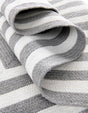 Washable Gray and White 3' 3 x 3' 3 Eco Verse Indoor Outdoor Washable Round Area Rug Easy to Clean Stain Resistant & Durable Weather Resistant for Patio, Deck, Terrace, Balcony, Porch 100% PET Polyester (Recycled Plastic Bottles) for Sale at Rug Engine