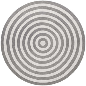 Washable Gray and White 5' 3 x 5' 3 Eco Verse Indoor Outdoor Washable Round Area Rug Easy to Clean Stain Resistant & Durable Weather Resistant for Patio, Deck, Terrace, Balcony, Porch 100% PET Polyester (Recycled Plastic Bottles) for Sale at Rug Engine