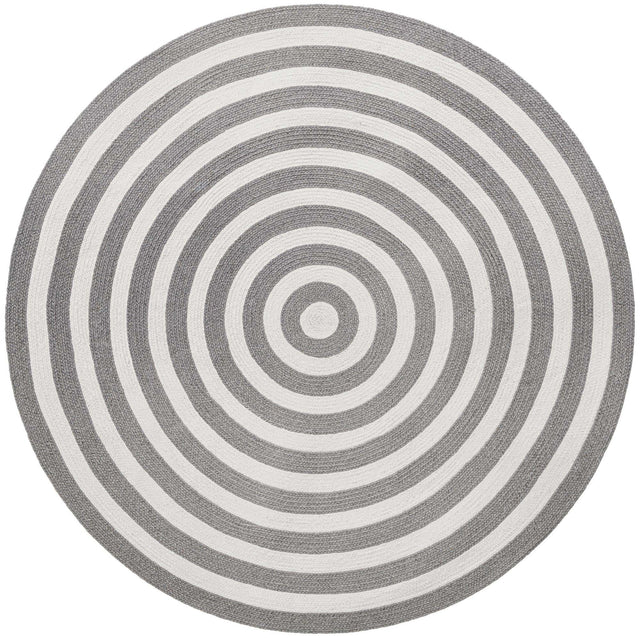 Washable Gray and White 5' 3 x 5' 3 Eco Verse Indoor Outdoor Washable Round Area Rug Easy to Clean Stain Resistant & Durable Weather Resistant for Patio, Deck, Terrace, Balcony, Porch 100% PET Polyester (Recycled Plastic Bottles) for Sale at Rug Engine