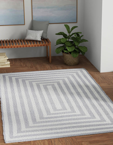 Washable Gray and White 2' 2 x 3' 1 Eco Verse Indoor Outdoor Washable Rectangle Area Rug Easy to Clean Stain Resistant & Durable Weather Resistant for Patio, Deck, Terrace, Balcony, Porch 100% PET Polyester (Recycled Plastic Bottles) for Sale at Rug Engine