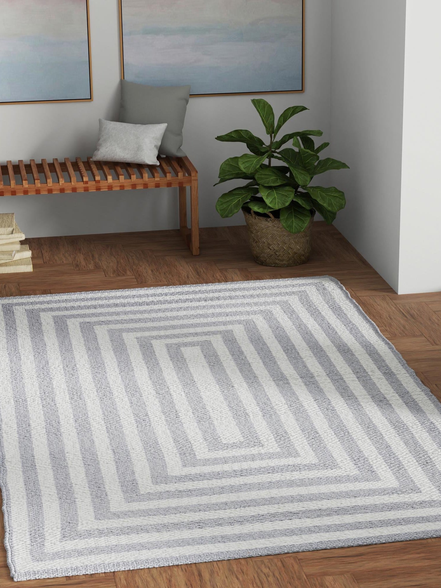 Washable Gray and White 9' x 12' Eco Verse Indoor Outdoor Washable Rectangle Area Rug Easy to Clean Stain Resistant & Durable Weather Resistant for Patio, Deck, Terrace, Balcony, Porch 100% PET Polyester (Recycled Plastic Bottles) for Sale at Rug Engine