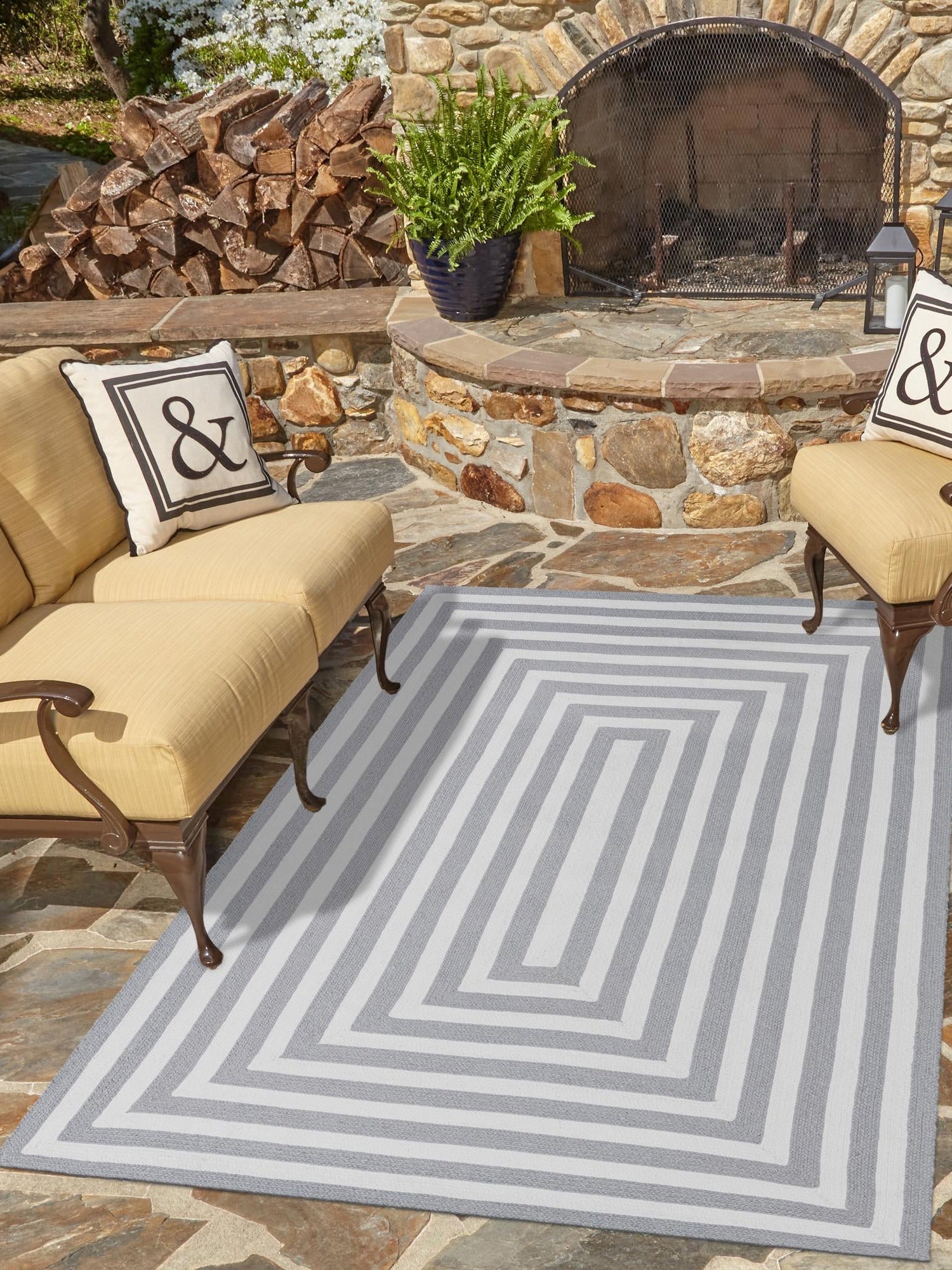 Washable Gray and White 7' 10 x 10' Eco Verse Indoor Outdoor Washable Rectangle Area Rug Easy to Clean Stain Resistant & Durable Weather Resistant for Patio, Deck, Terrace, Balcony, Porch 100% PET Polyester (Recycled Plastic Bottles) for Sale at Rug Engine