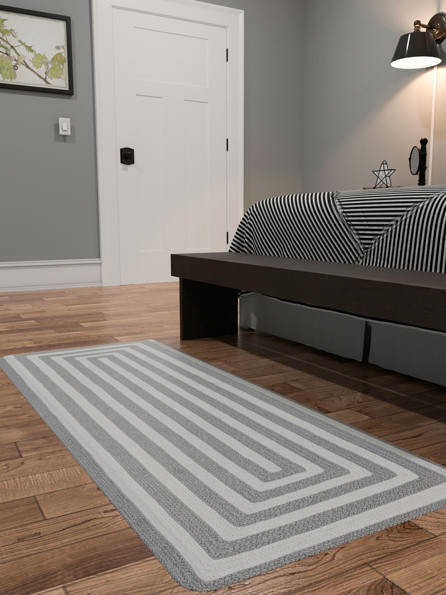 Washable Gray and White 2' 7 x 10' Eco Verse Indoor Outdoor Washable Runner Area Rug Easy to Clean Stain Resistant & Durable Weather Resistant for Patio, Deck, Terrace, Balcony, Porch 100% PET Polyester (Recycled Plastic Bottles) for Sale at Rug Engine