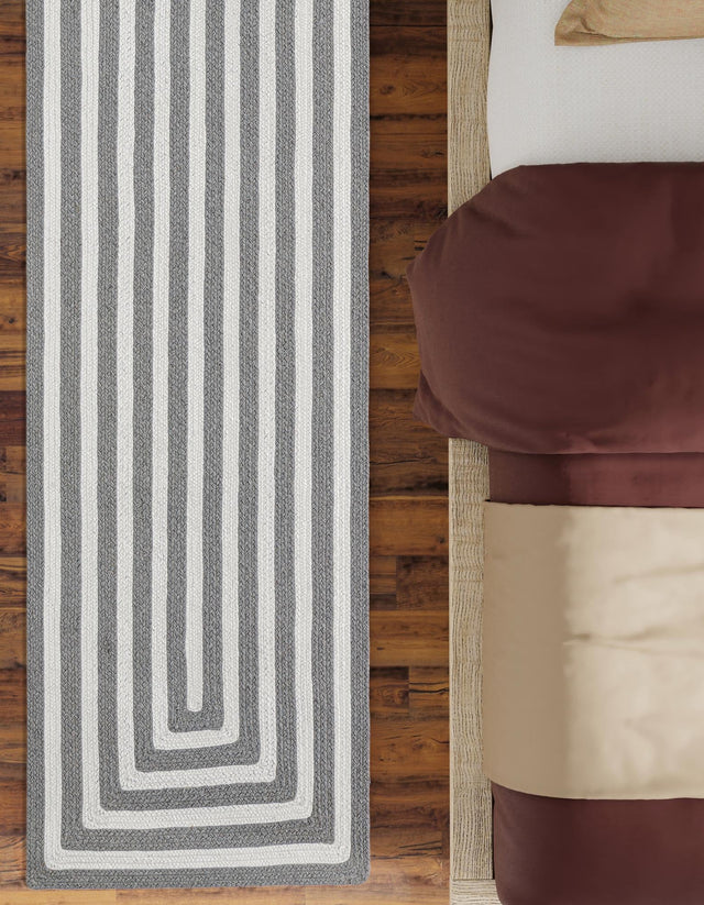 Washable Gray and White 2' x 6' 1 Eco Verse Indoor Outdoor Washable Runner Area Rug Easy to Clean Stain Resistant & Durable Weather Resistant for Patio, Deck, Terrace, Balcony, Porch 100% PET Polyester (Recycled Plastic Bottles) for Sale at Rug Engine