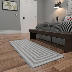 Washable Gray and White 2' x 4' 1 Eco Verse Indoor Outdoor Washable Runner Area Rug Easy to Clean Stain Resistant & Durable Weather Resistant for Patio, Deck, Terrace, Balcony, Porch 100% PET Polyester (Recycled Plastic Bottles) for Sale at Rug Engine