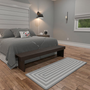 Washable Gray and White 2' x 4' 1 Eco Verse Indoor Outdoor Washable Runner Area Rug Easy to Clean Stain Resistant & Durable Weather Resistant for Patio, Deck, Terrace, Balcony, Porch 100% PET Polyester (Recycled Plastic Bottles) for Sale at Rug Engine