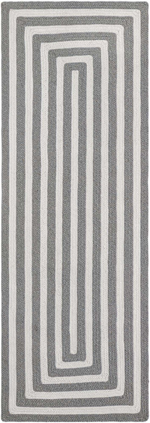 Washable Gray and White 2' x 6' 1 Eco Verse Indoor Outdoor Washable Runner Area Rug Easy to Clean Stain Resistant & Durable Weather Resistant for Patio, Deck, Terrace, Balcony, Porch 100% PET Polyester (Recycled Plastic Bottles) for Sale at Rug Engine