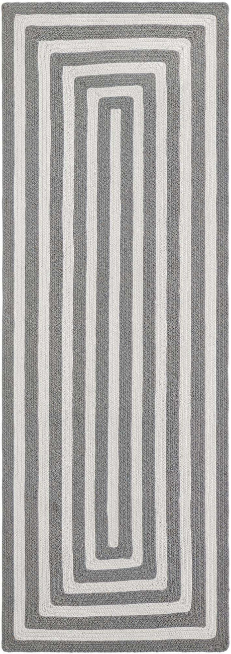 Washable Gray and White 2' x 6' 1 Eco Verse Indoor Outdoor Washable Runner Area Rug Easy to Clean Stain Resistant & Durable Weather Resistant for Patio, Deck, Terrace, Balcony, Porch 100% PET Polyester (Recycled Plastic Bottles) for Sale at Rug Engine
