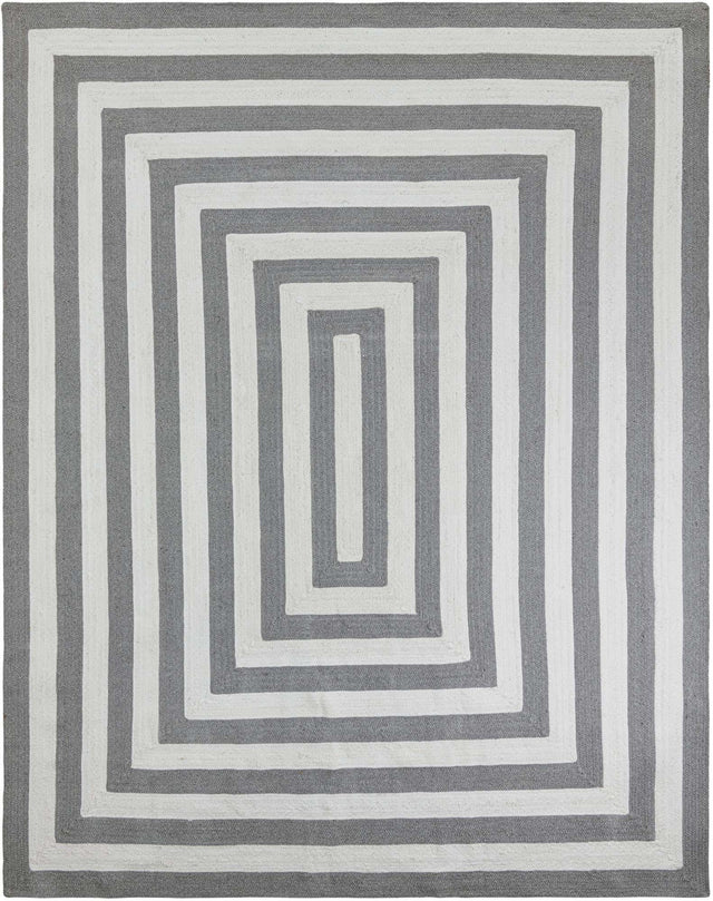 Washable Gray and White 7' 10 x 10' Eco Verse Indoor Outdoor Washable Rectangle Area Rug Easy to Clean Stain Resistant & Durable Weather Resistant for Patio, Deck, Terrace, Balcony, Porch 100% PET Polyester (Recycled Plastic Bottles) for Sale at Rug Engine