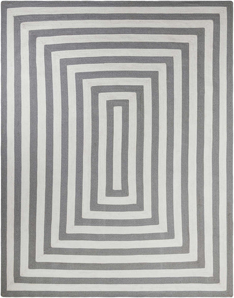 Washable Gray and White 9' x 12' Eco Verse Indoor Outdoor Washable Rectangle Area Rug Easy to Clean Stain Resistant & Durable Weather Resistant for Patio, Deck, Terrace, Balcony, Porch 100% PET Polyester (Recycled Plastic Bottles) for Sale at Rug Engine