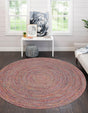 Washable Multicolor 7' 10 x 7' 10 Eco Verse Indoor Outdoor Washable Round Area Rug Easy to Clean Stain Resistant & Durable Weather Resistant for Patio, Deck, Terrace, Balcony, Porch 100% PET Polyester (Recycled Plastic Bottles) for Sale at Rug Engine
