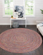 Multicolor 5' 3 x 5' 3 Eco Verse Indoor Outdoor Washable Round Rug