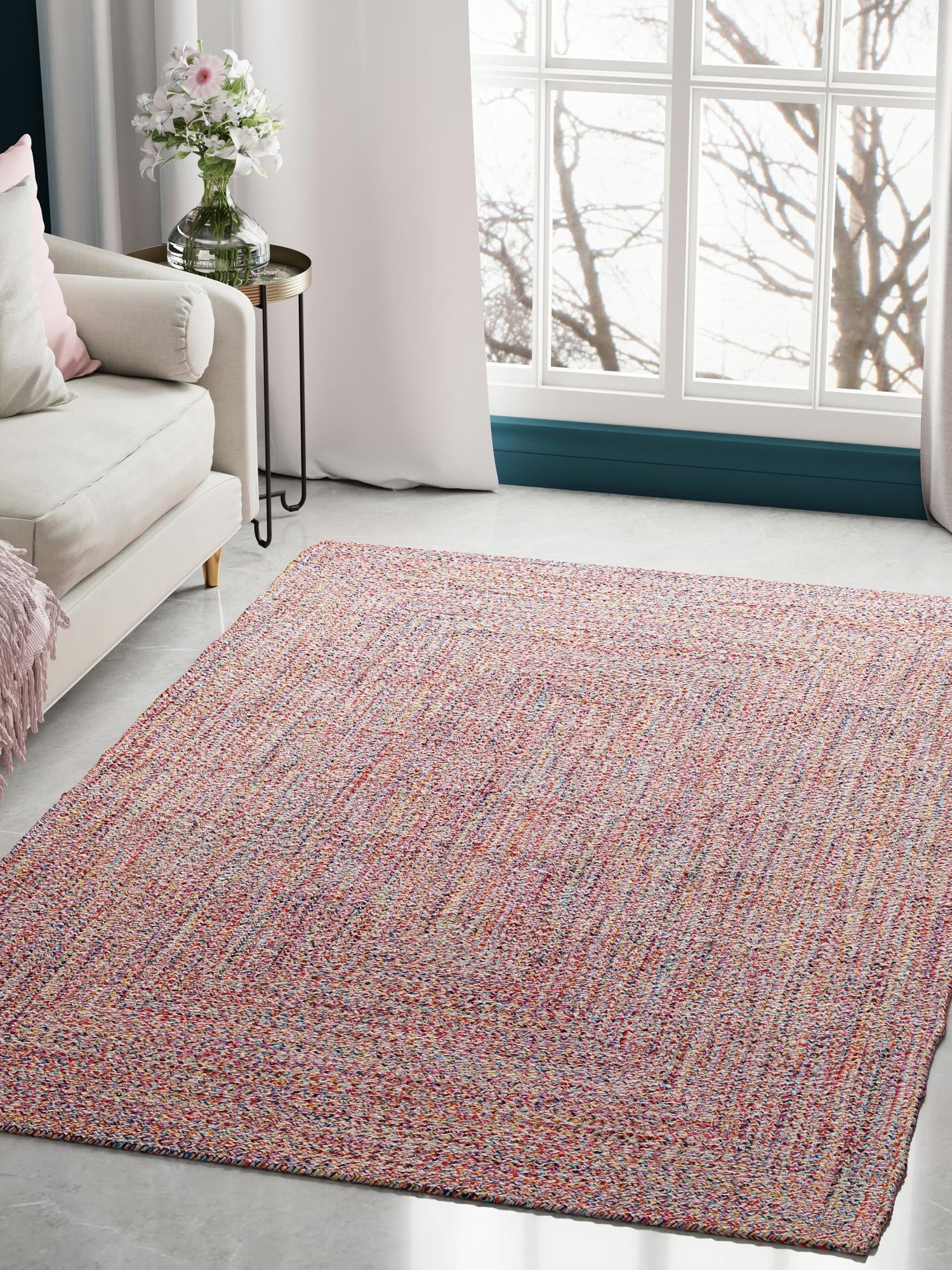 Washable Multicolor 4' 1 x 6' 1 Eco Verse Indoor Outdoor Washable Rectangle Area Rug Easy to Clean Stain Resistant & Durable Weather Resistant for Patio, Deck, Terrace, Balcony, Porch 100% PET Polyester (Recycled Plastic Bottles) for Sale at Rug Engine