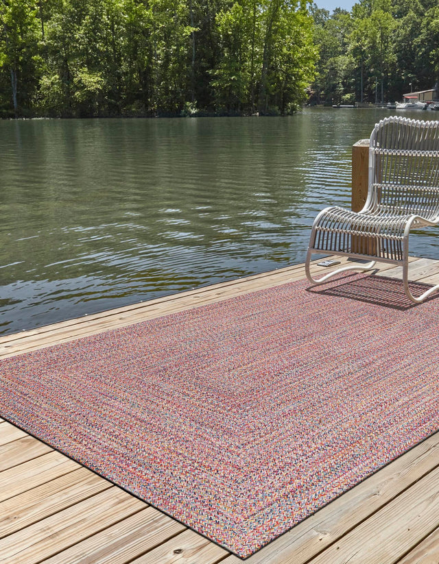 Multicolor 5' 3 x 8' Eco Verse Indoor Outdoor Washable Rectangle Rug
