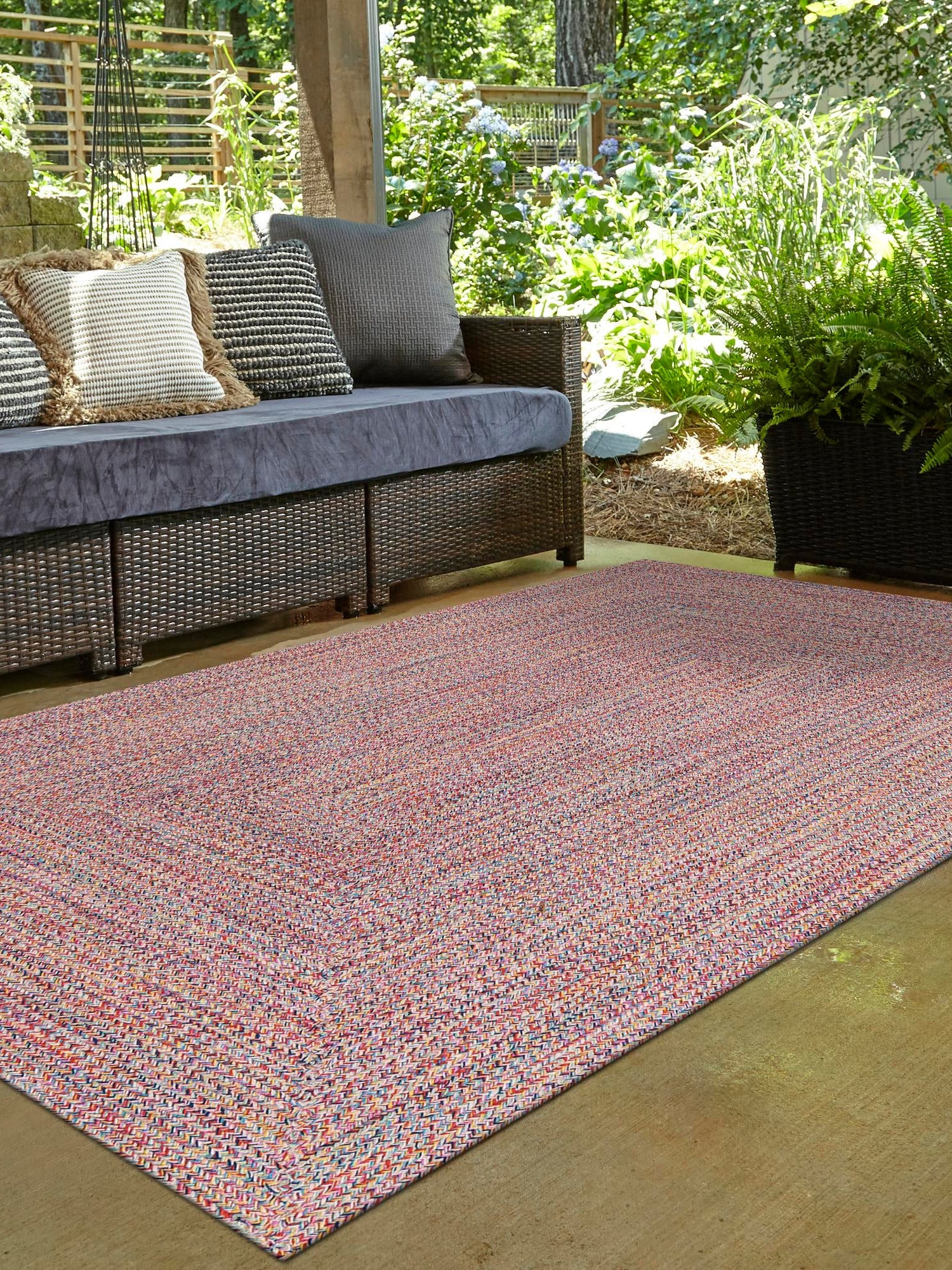 Washable Multicolor 4' 1 x 6' 1 Eco Verse Indoor Outdoor Washable Rectangle Area Rug Easy to Clean Stain Resistant & Durable Weather Resistant for Patio, Deck, Terrace, Balcony, Porch 100% PET Polyester (Recycled Plastic Bottles) for Sale at Rug Engine
