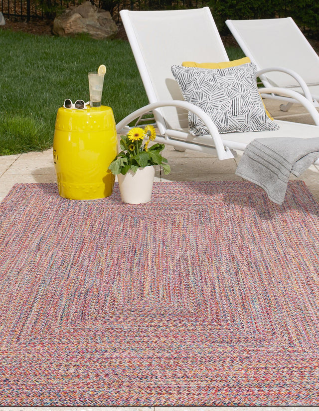 Multicolor 5' 3 x 8' Eco Verse Indoor Outdoor Washable Rectangle Rug